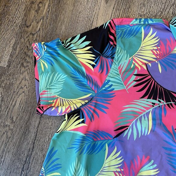 Chubbies Performance Polo Shirt XXL Retro Floral Tropical Weekend Beach Vibrant - Picture 4 of 6